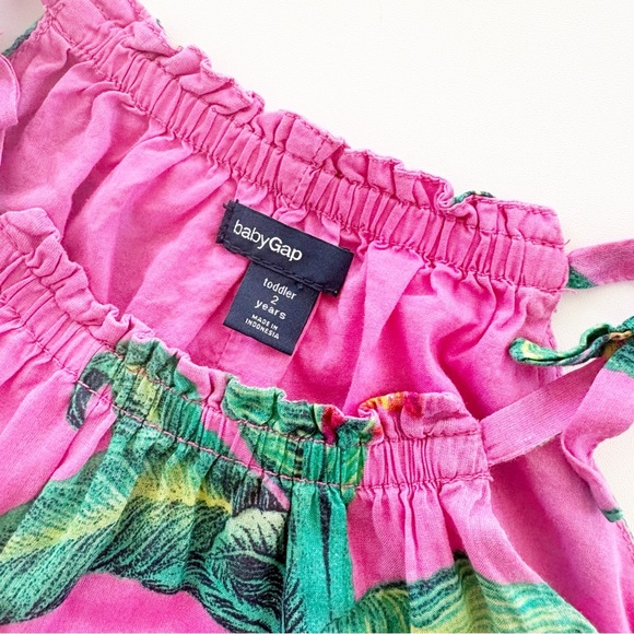 Baby Gap Jungle Leaf Tiered Tropical Dress Size 2T - Picture 5 of 6